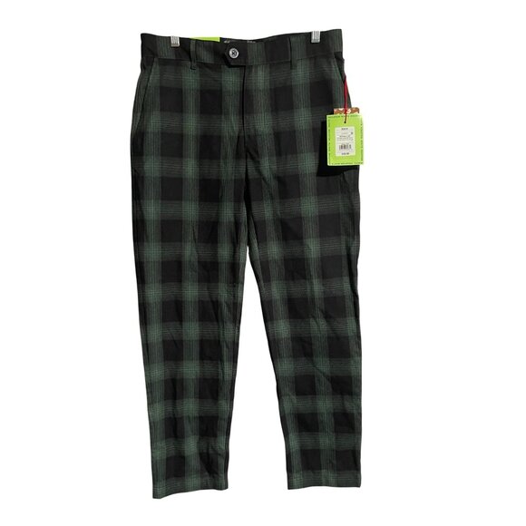 W Houston White Target Plaid Trouser Pants Mens 30 Green Black  Measures 30x28 - Picture 1 of 12